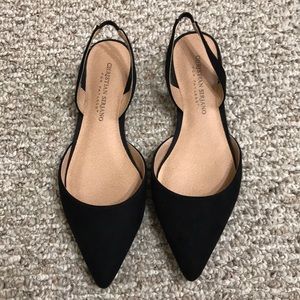Black suede flats